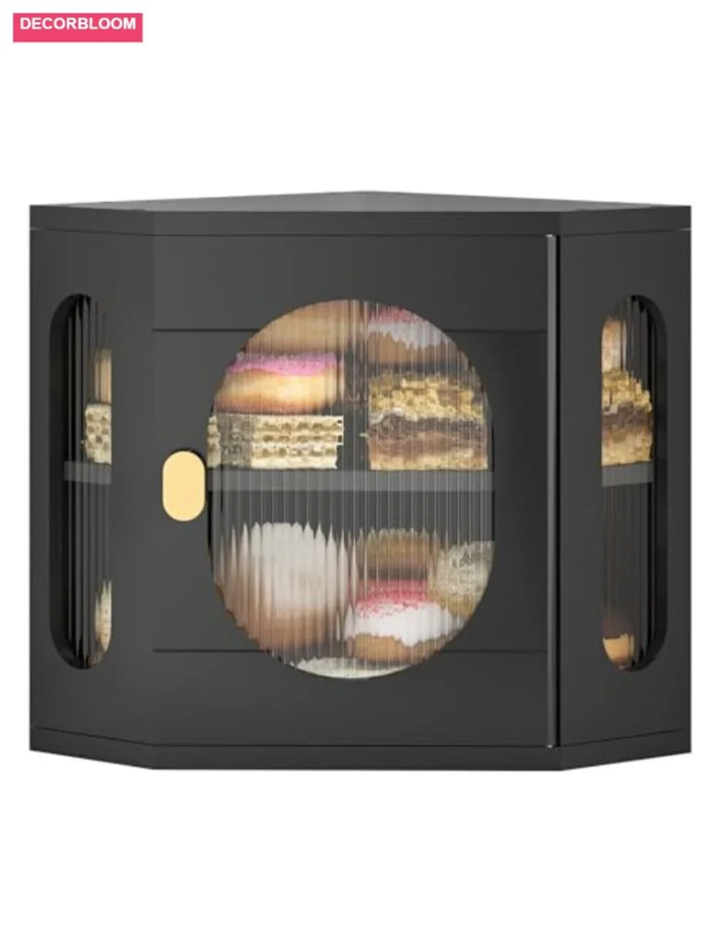 Corner Bread Box Bamboo Double Layer Large Kitchen Countertop Organizer Acrylic